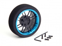 HIROSEIKO Alloy Steering MF Wheel (8-Spoke)(Flat Black + T-Blue)
